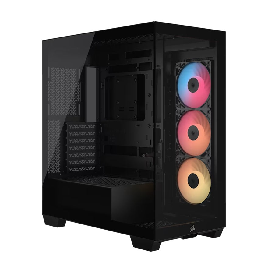 Corsair 3500X RS-R ARGB Mid-Tower PC Case - Black, ARGB, ATX/E-ATX, Tempered Glass, 425mm GPU, 170mm CPU, 360mm radiator, USB-C, 2yr wty, CC-9011322-WW