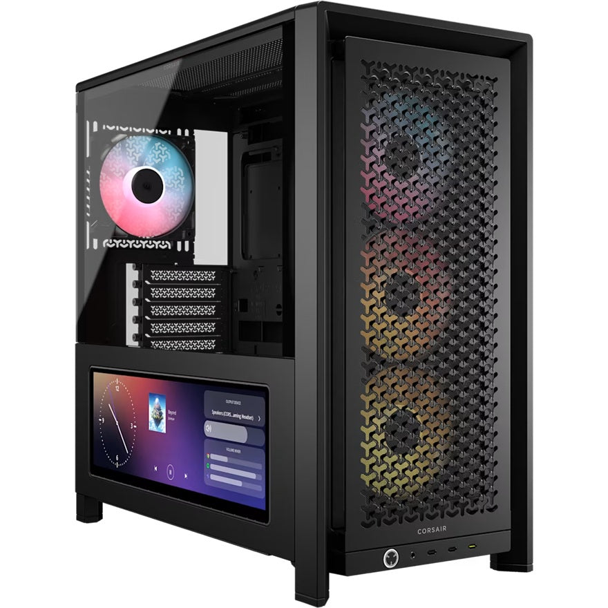 Corsair FRAME 4000D LCD RS ARGB Premium Mid-Tower PC Case - Black, ATX/E-ATX, TG panel, LCD, 430mm GPU, 170mm CPU clr, 360mm rad, USB-C, 2yr wty, CC-9011326-WW