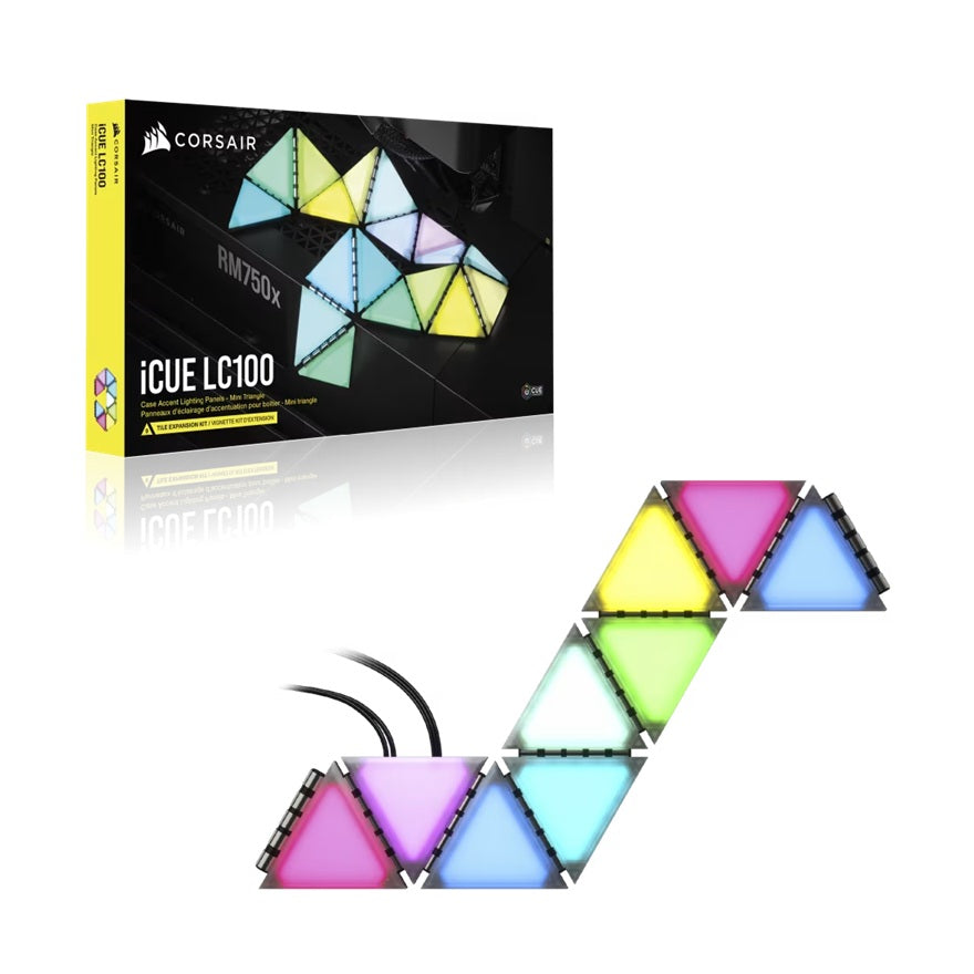 Corsair iCUE LC100 Case Accent Lighting Panels - Mini Triangle - 9x Tile Expansion Kit (LS), CL-9011115-WW