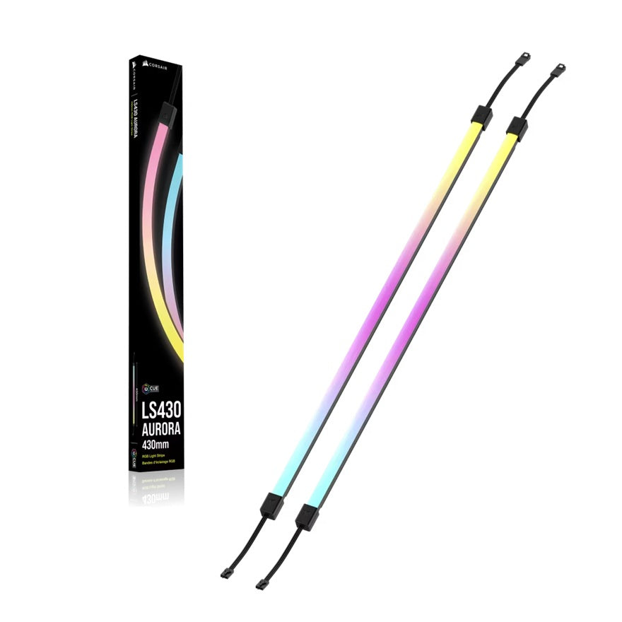 Corsair LS430 Aurora RGB Light Strips - 430mm - 430x10x10mm, black, magnetic mount, addressable LEDs, iCUE compatible, flexible, CL-9011138-WW