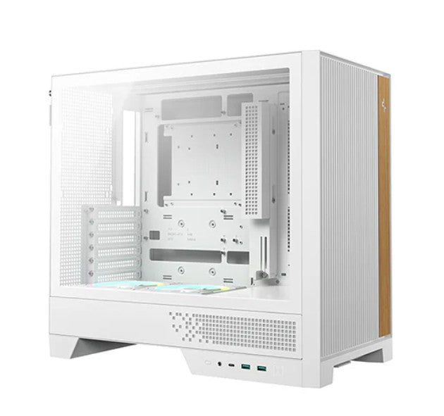 DeepCool CL600 WH High Airflow Compact ATX Case, Two Pre‑Installed Fans,Tempered Glass Side Panel, Clean Cable Management, R-CL600-WHNNA2-G-1