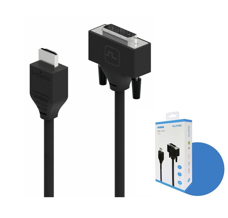 8ware Pro Series 2M HDMI to DVI cable Male to Male Nickel plated high performance 30AWG OD6.0 Copper PVC TPE (Retail package), 8W-HDMIDVIF