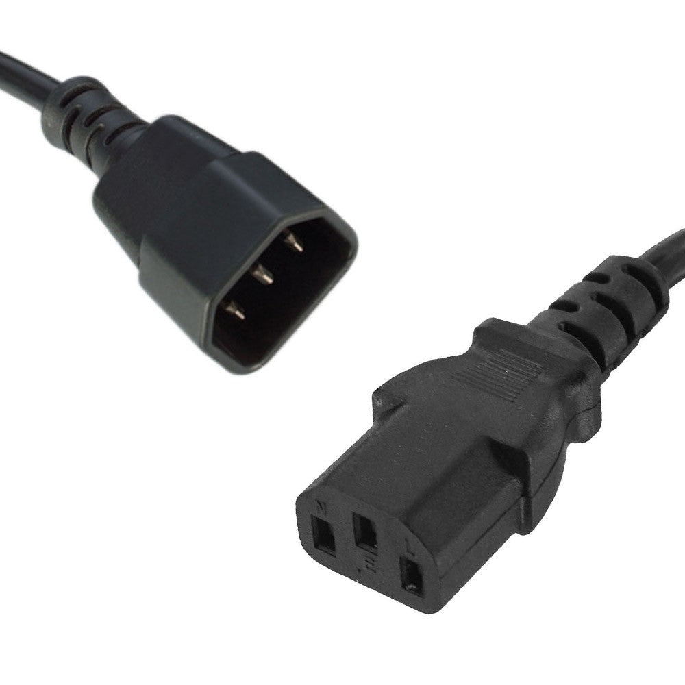 8Ware Power Cable Extension Cord 2m IEC C14 to C13 Male to Female for Monitor to PC or PC/UPS to Device, RC-3080