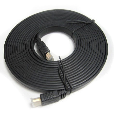 8Ware Flat HDMI Cable 2m - V1.4 19pin M-M Male to Male Gold Plated 3D 1080p Full HD High Speed with Ethernet, RC-HDMIF-2