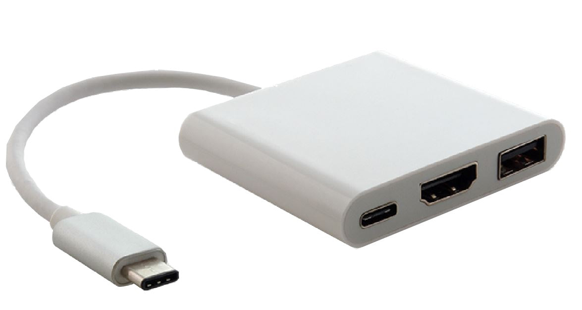 Astrotek USB 3.1 Type-C USB-C to USB-C HDMI USB-A Hub Adapter Converter Cable Male to Female 4K 30Hz for Apple MacBook Chromebook Pixel, AT-CMHDMIUSBCF