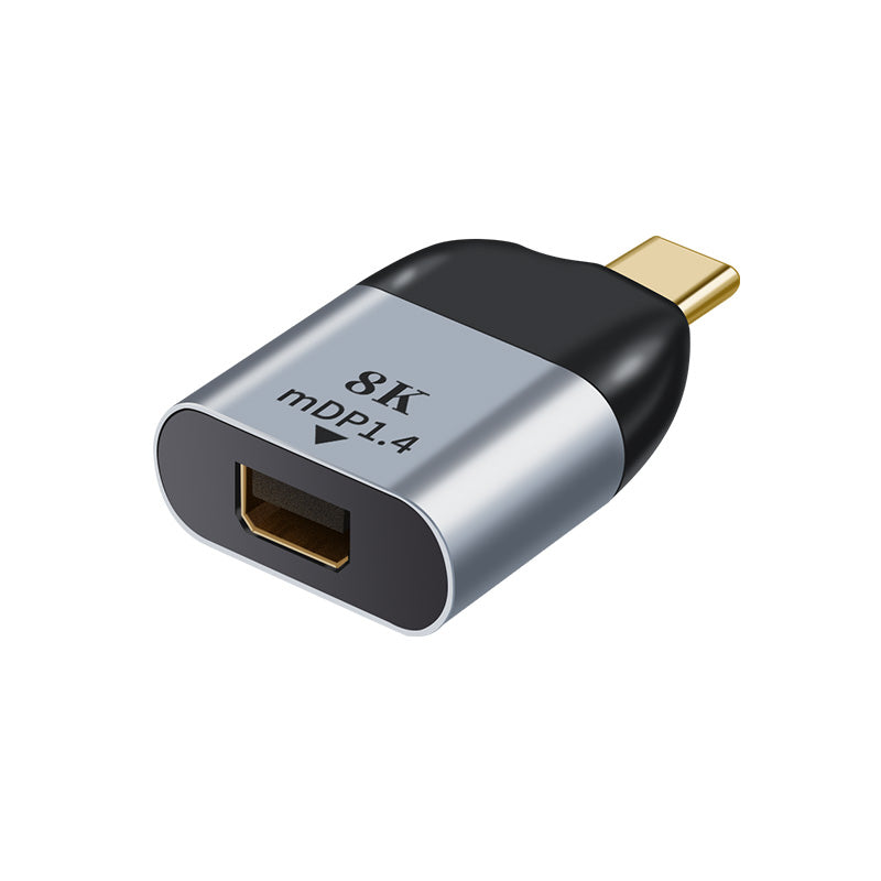 Astrotek USB-C to Mini DP DisplayPort Male to female adapter support 8K@60Hz 4K@60Hz for iPad Pro Macbook Air Samsung Galaxy MS Surface Dell XPS, AT-USBCMDP-MF