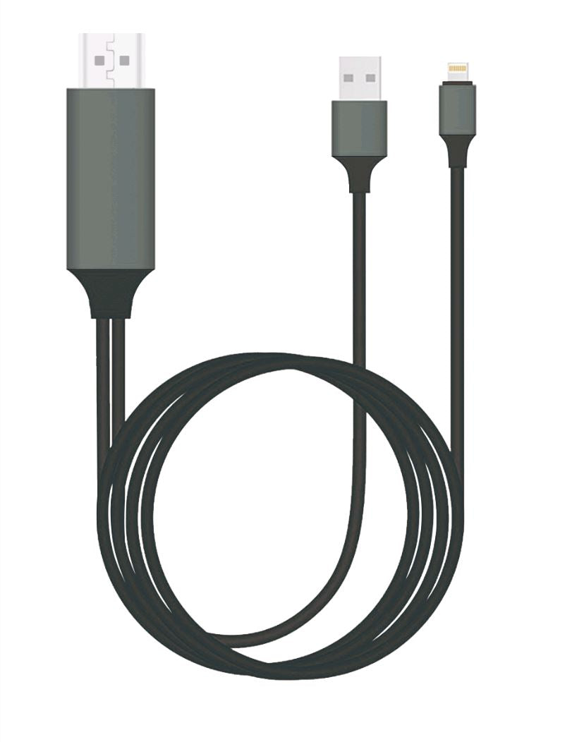 8Ware HDMI to Lightning 2m Cable for iPhone & iPad Plug & Play lightning device to HD TV or Monitor Retail Packaging, GEN-CABLIGHTNINGTV-2