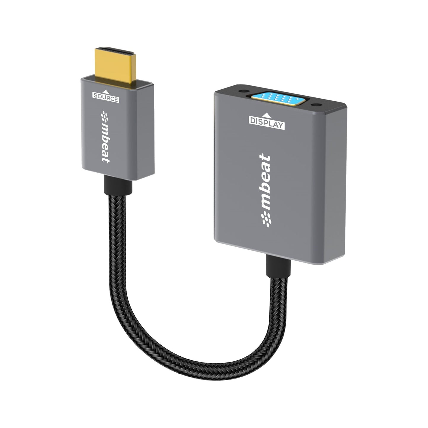 mbeat Tough Link HDMI to VGA Adapter HDMI Support Version: 2.1 Cable Length: 15cm Up to 1080p@60Hz (1920x1080).Package Weight: 61.7g, MB-XAD-HDVGA