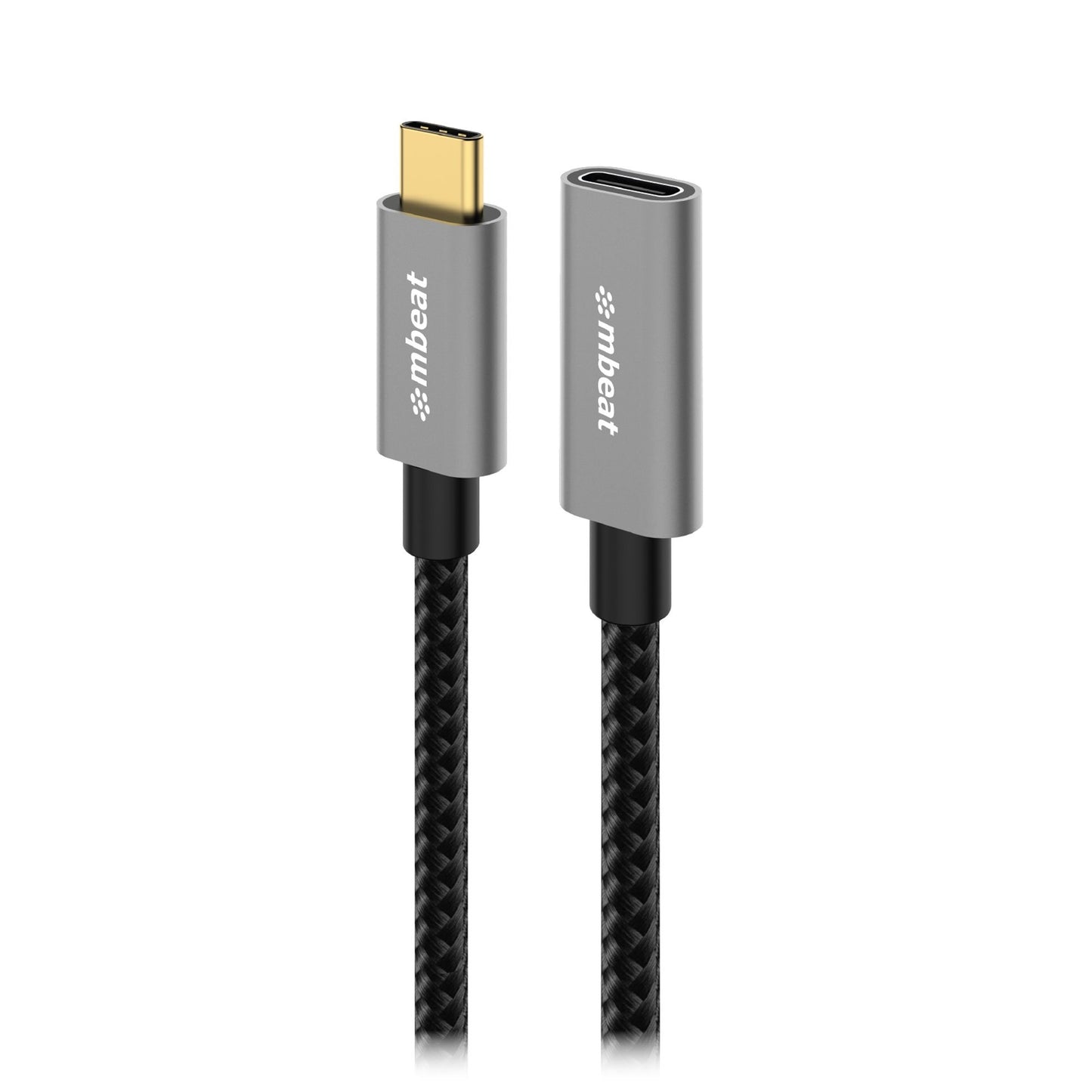 mbeat Tough Link 1m USB 3.2 Gen2 USB-C Extension Cable - Space Grey Video Resolution: Maximum 4K/60Hz Material: Aluminium Housing, Nylon Braided, MB-XCB-C2CF100