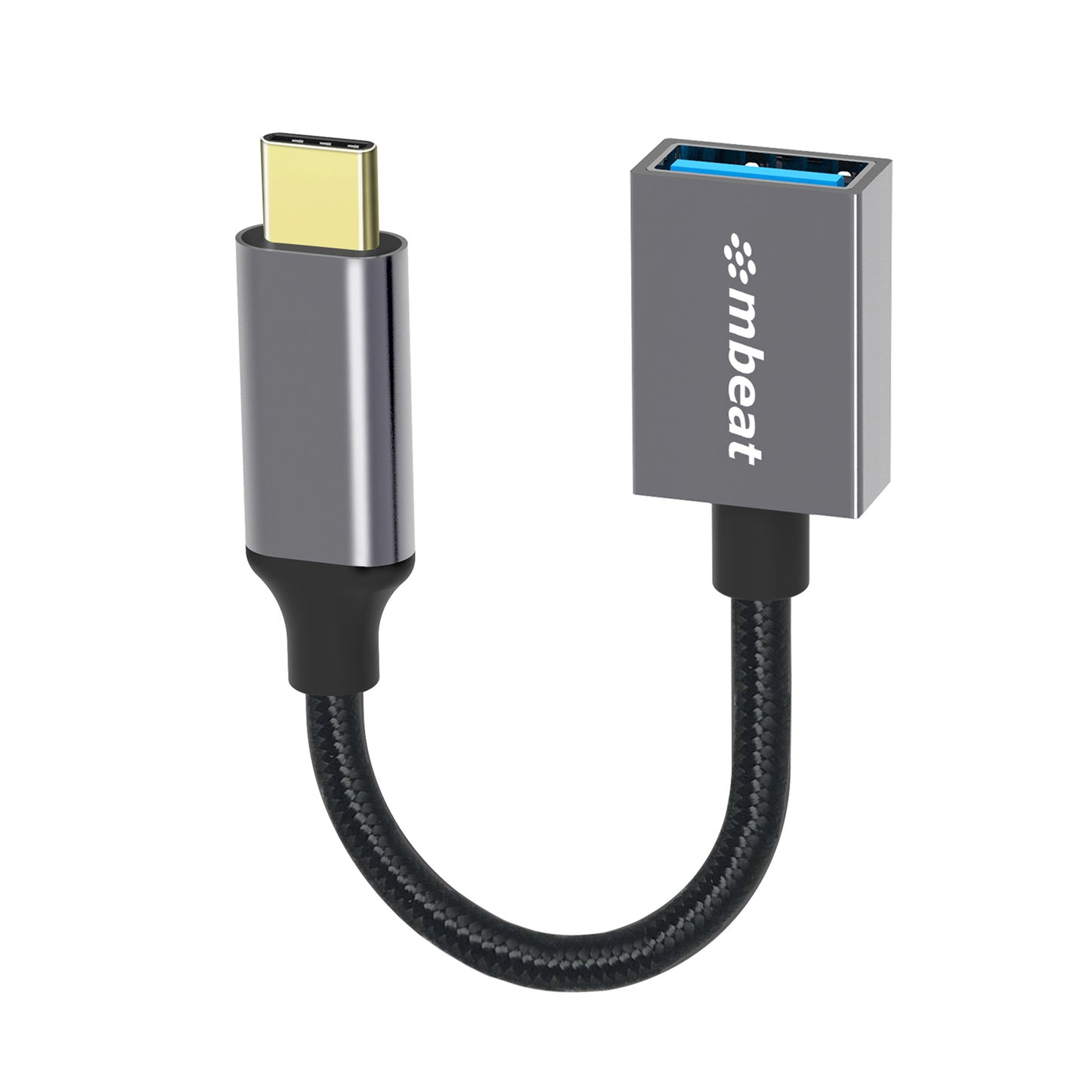mbeat Tough Link USB-C to USB 3.0 Adapter with Cable - Space Grey Package Weight: 25g Cable Length: 15cm, MB-XAD-CU30