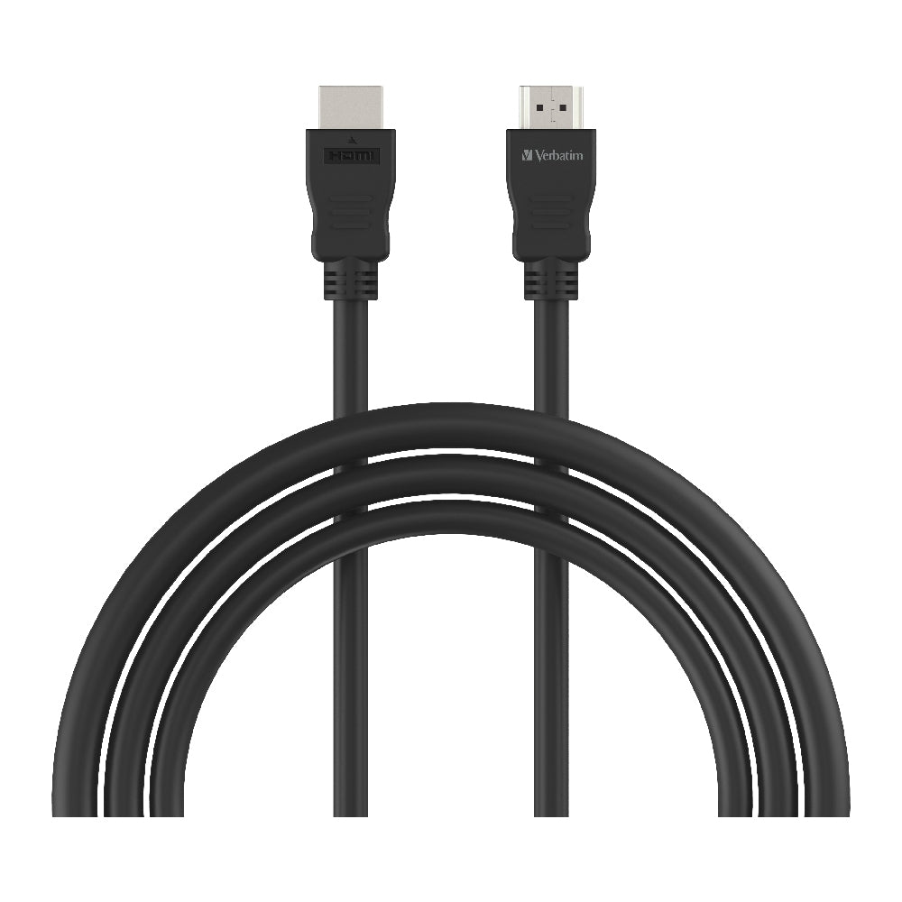 Verbatim HDMI 1.4b Cable 1m - Support 4K FHD, 3D Compatible, Audio Return Channel (ARC) HIgh Performance Premium Cable. Black Colour, 66577