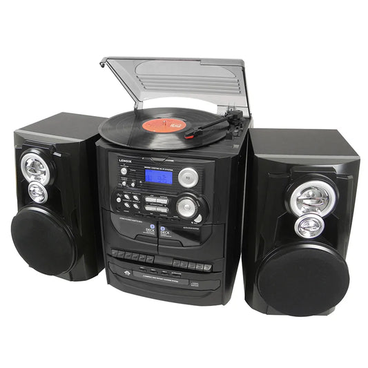 Lenoxx 3 CD System, Dual Cassette, 3 Speed Turntable, AM/FM Radio CD7400N
