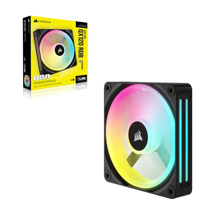 Corsair QX RGB Series, iCUE LINK QX120 RGB, 120mm Magnetic Dome RGB Fan, Expansion Kit, CO-9051001-WW