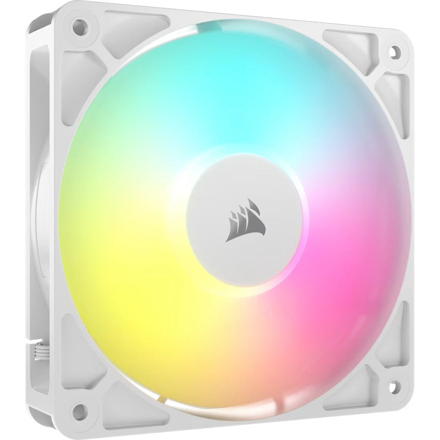 Corsair RS120 ARGB 120mm PWM Fan - Single Pack - White: 72.8 CFM, 2100 RPM, 36 dBA, 0.4A, RGB lighting, Static Pressure, Magnetic Dome Bearing, CO-9050184-WW