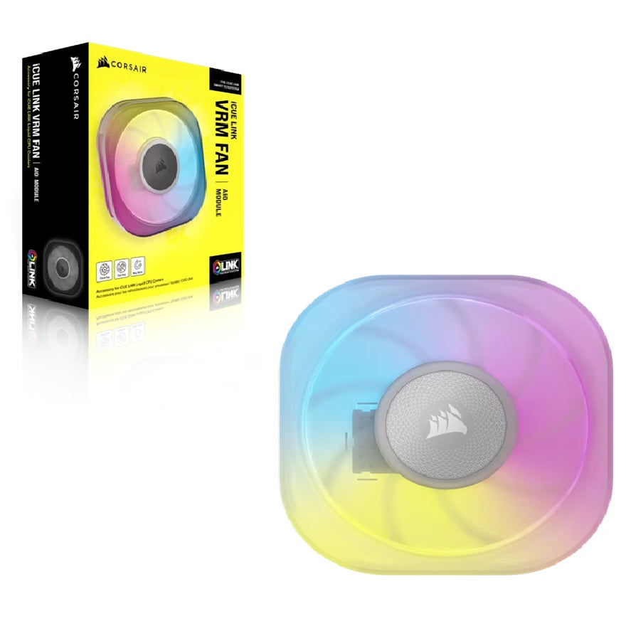 Corsair iCUE LINK CapSwap Module - VRM Fan - White - 70x70x15 mm, 3000 RPM, 20.5 CFM, 2.4 mm‑H₂O, 78x78x37 mm, 0.155 kg, digital control, 2 yr wty, CW-9061015-WW