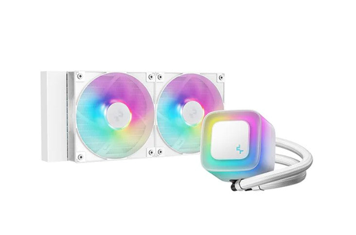 DeepCool LE240 V2 Liquid Cooler 240mm 6th Gen Pump up to 3400 PWM, Hydro Bearing, IntelLGA1851/1700/1200/1151/1150/1155, AMDAM5/AM4, R-LE240-WHAMMN-G-2