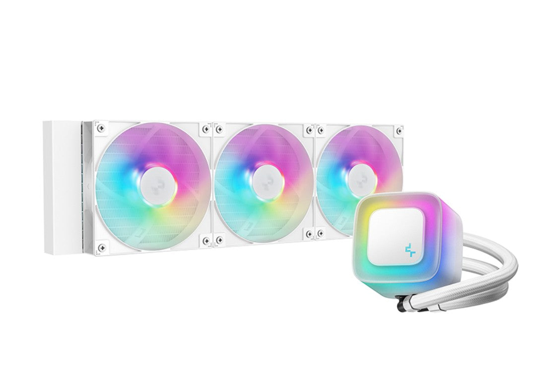 DeepCool LE360 WH V2 WhiteLiquid Cooler 360 mm 6th Gen Pump up to 3400 PWM, Hydro Bearing, IntelLGA1851/1700/1200/1151/1150/1155, AMDAM5/AM4, R-LE360-WHAMMN-G-2