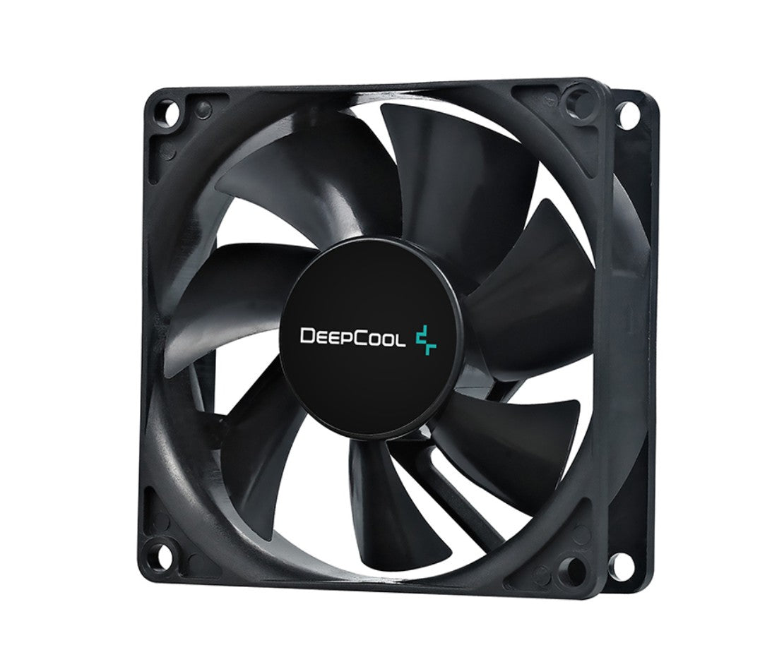 DeepCool 80mm Hydro Bearing Case Fan Molex 20dB 1800rpm 82g, High Quality Black Material, Low RPM, DP-FDC-XF80