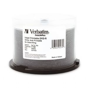 Verbatim DVD-R 4.7GB 50Pk White Wide Inkjet 16x, 95079