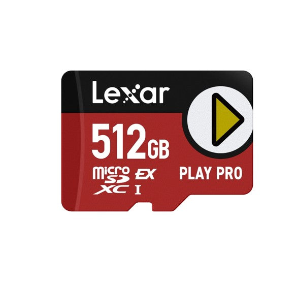 Lexar PLAY PRO microSDXC Express Card 512GB, microSDXC, high performance, microSD Express, up to 900MB/s read and 600MB/s write, LMSXPS0512G-BNNNG
