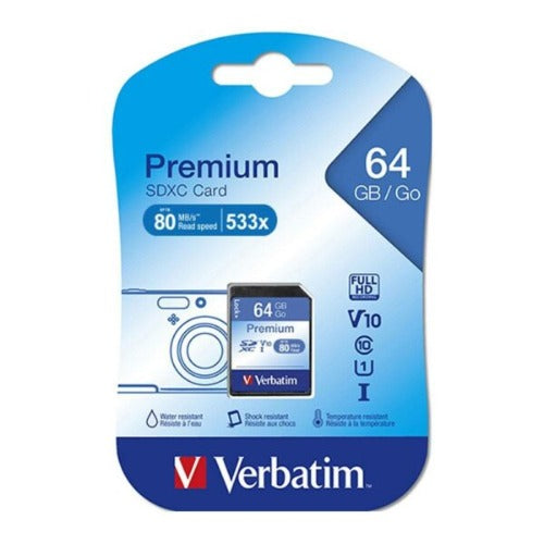 Verbatim SDXC 64GB (Class 10 UHS-I) Up to 45MB/Sec 300X read speed, 44024