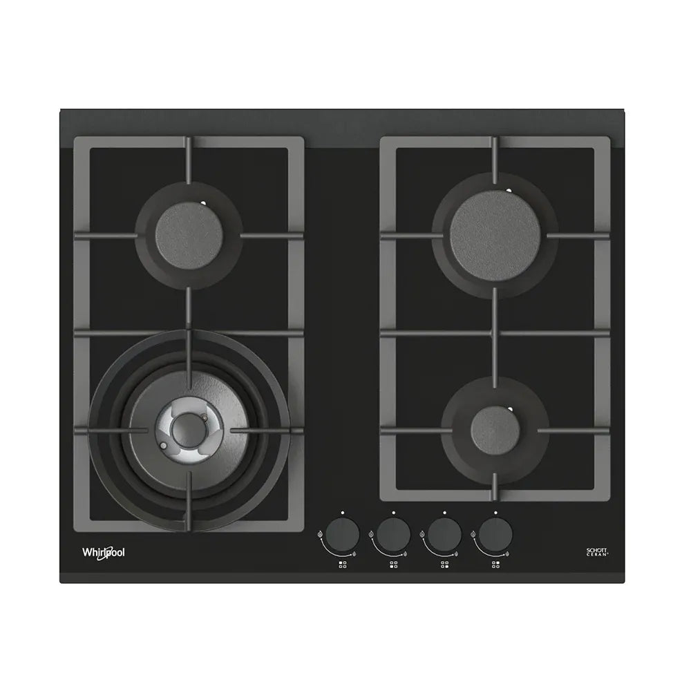 Whirlpool 60cm 4-Burner Gas Glass Cooktop Black - GGW610NBAUS