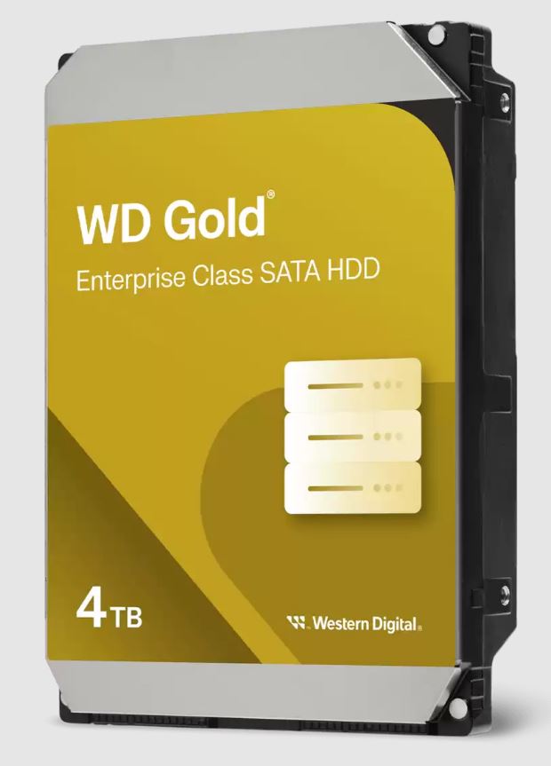 Western Digital Gold 4TB 3.5' Enterprise Class SATA 6 Gb/s HDD 7200 RPM Cache Size 256MB 5-Year Limited Warranty, WD4004FRYZ