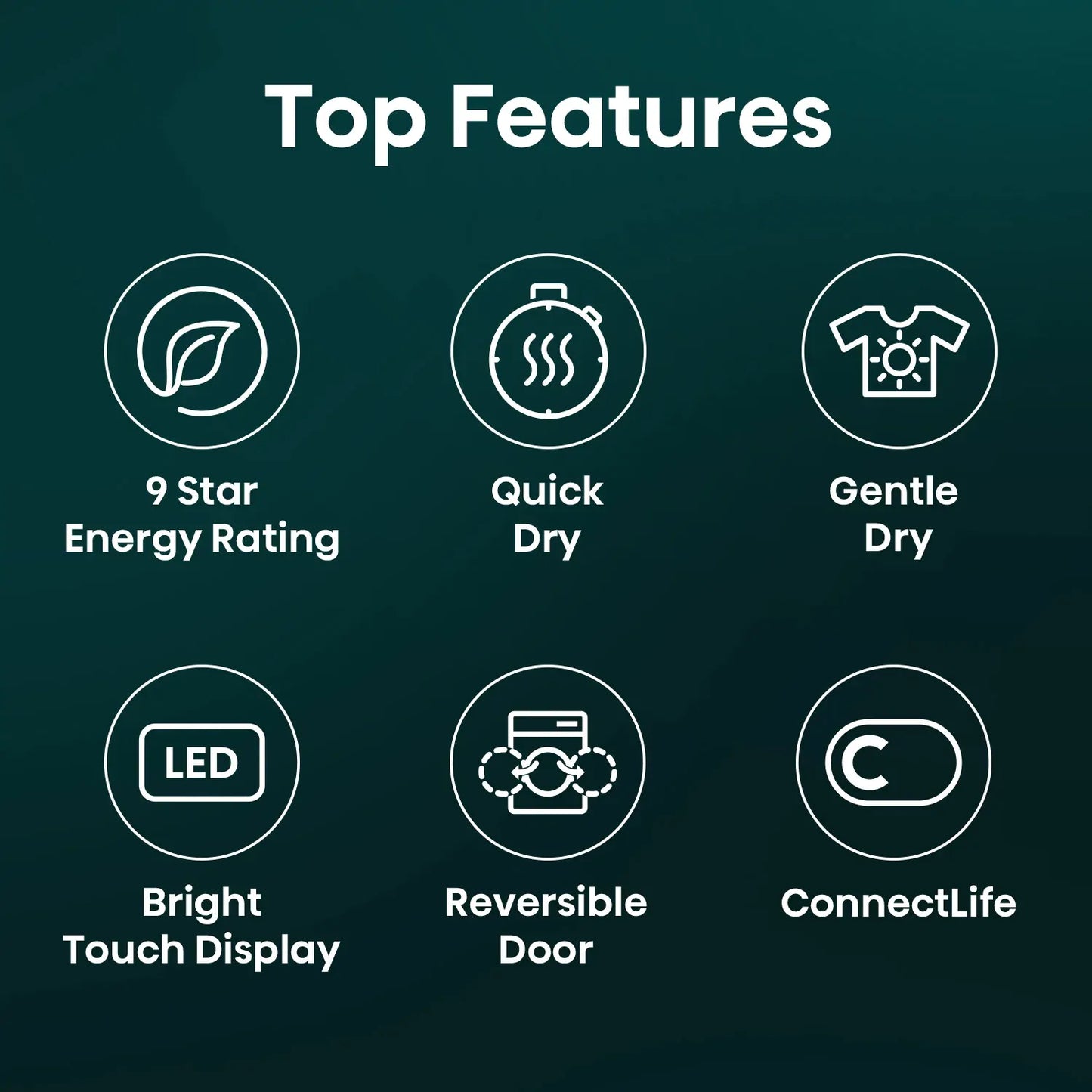 Hisense 9kg Series 5i Heat Pump Dryer White HDF5I90H