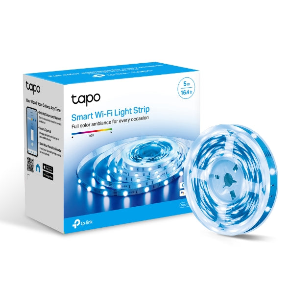 TP-Link Tapo L900-5 Smart Wi-Fi Light Strip, Flexible Length, 3M Adhesive, Energy Saving, Voice Control, No Hub Required, 5000x10x1.6 mm