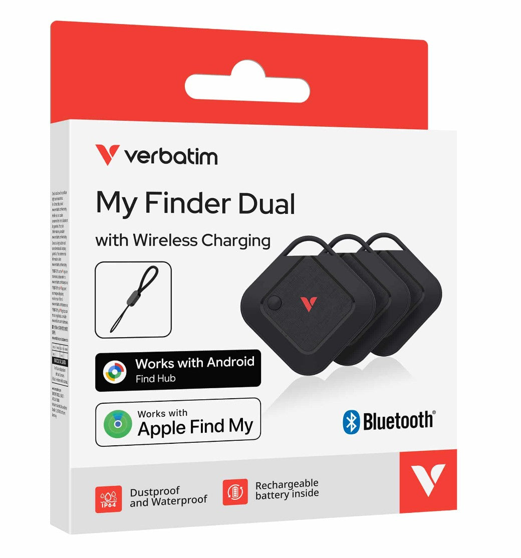 Verbatim My Finder Dual Channel Wireless Charging 3 Pack - Black, 30210
