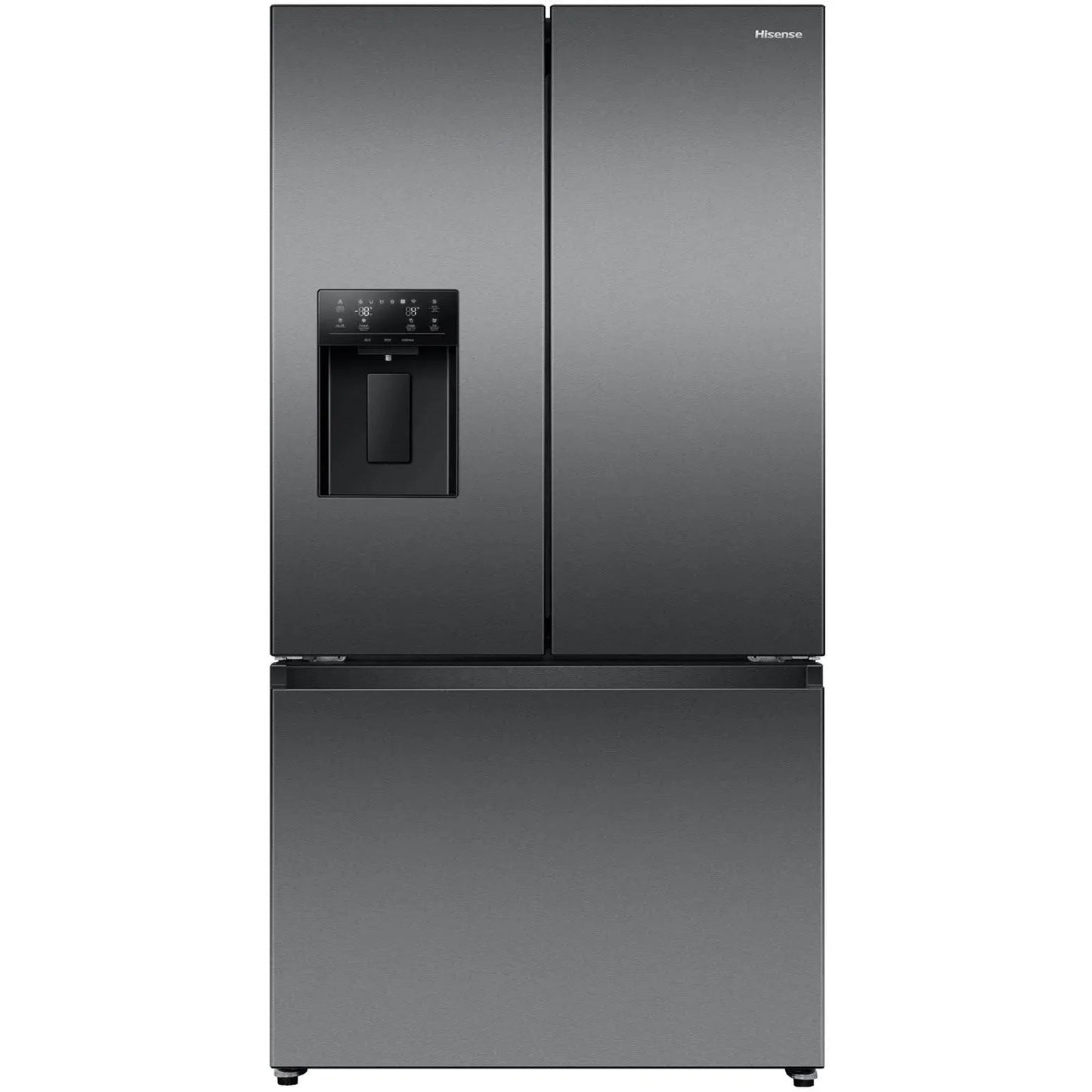 Hisense 634L French Door Fridge with Plumbed Water Dispenser Black Stainless Steel - HRFD634BW