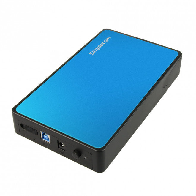 Simplecom SE325 Tool Free 3.5' SATA HDD to USB 3.0 Hard Drive Enclosure - Blue Enclosure, SE325-BLUE