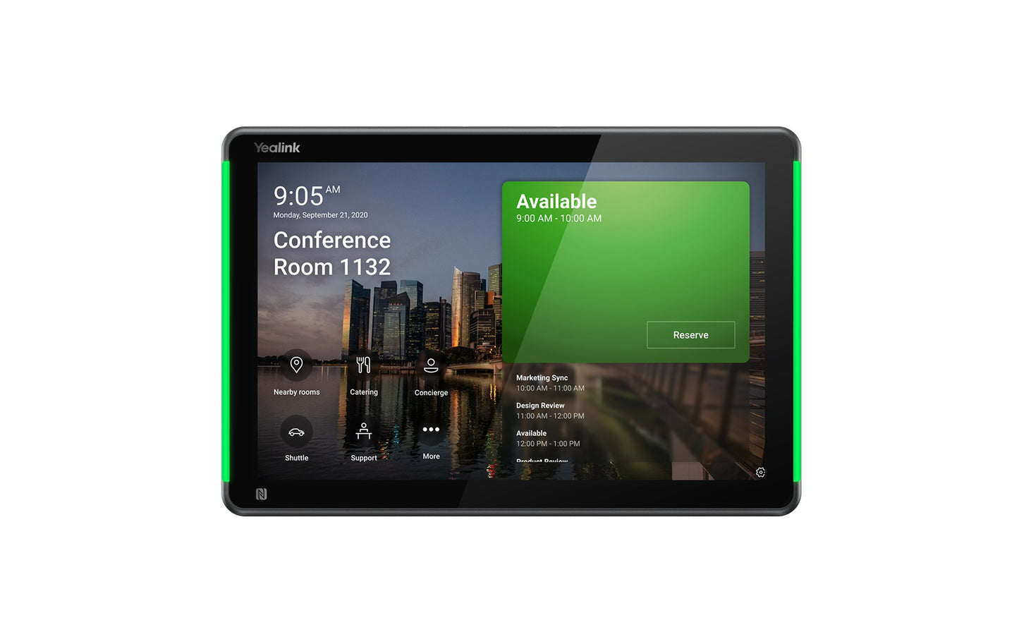 Yealink RoomPanel Plus E2- Black Android 13 OS Touch Screen Scheduler 10.1-inch multifunctional meeting room schedule panel Anit-fingerprint Coating, ROOMPANEL-PLUS-E2