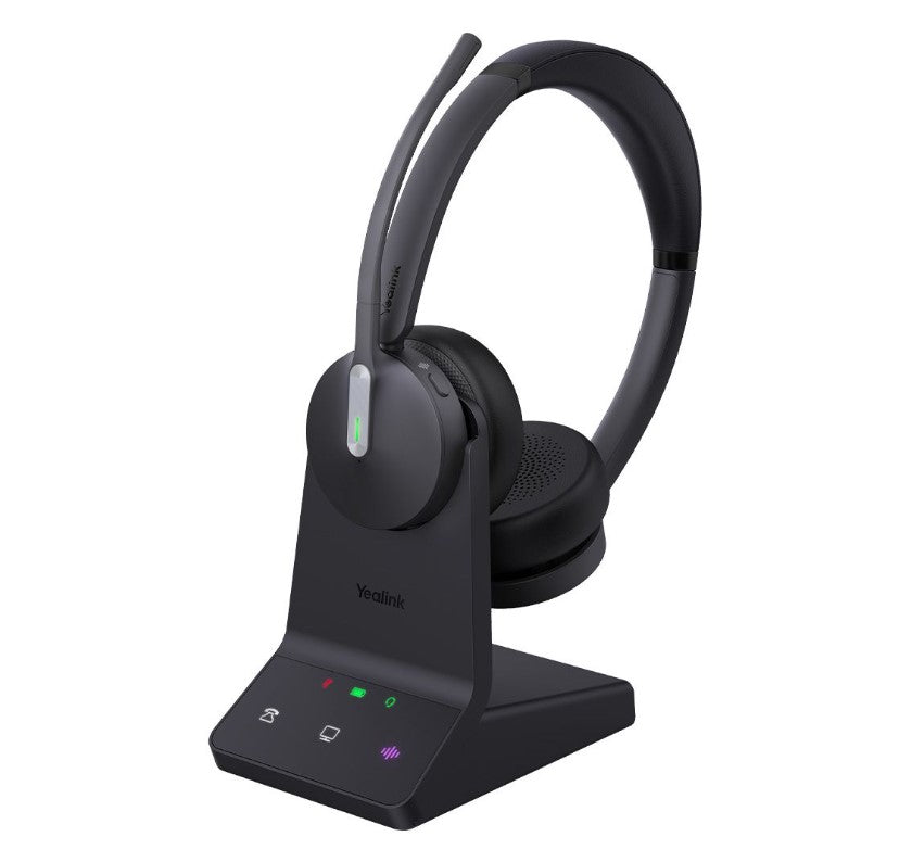 Yealink WH64 Dual UC DECT Wireless Headset, DECT & Bluetooth Wireless Technology,3-Mic Noise Cancellation,UC Certified, Charging Stands, Carrying Bag, WH64-D-UC