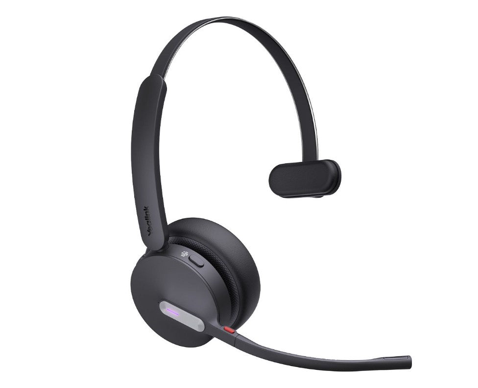 Yealink WH64 Hybrid Mono with Charging Stand DECT Wireless Headset, DECT & Bluetooth Hybrid Wireless 3-Mic Noise Cancellation, Dongle WDD60, WH64-H-M-CH-MS