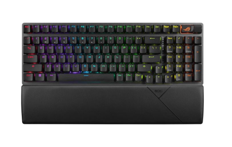 ASUS ROG STRIX SCOPE II 96 WL Storm Switch NX Wireless Gaming Mechanical Keyboard, Tri-mode Connection, Streamer Hotkeys, PBT Keycaps, Clicky, ROG STRIX SCOPE II 96 WL_Storm Switch