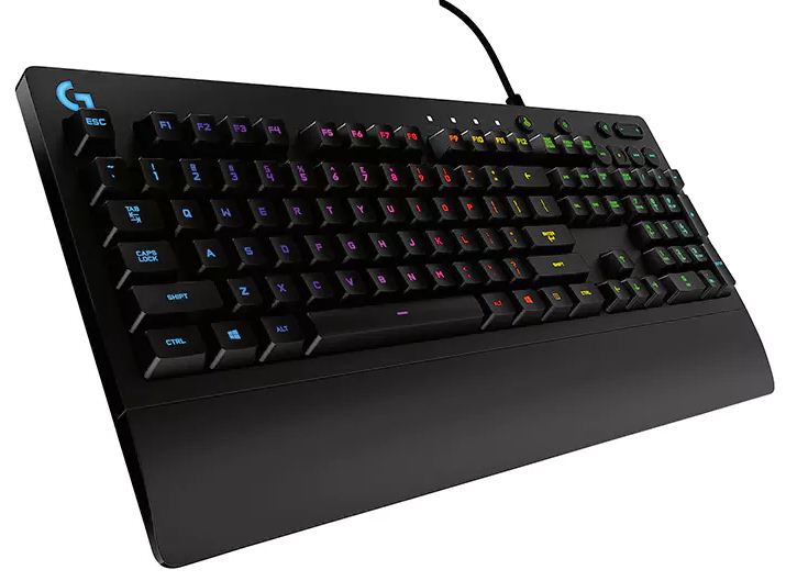 Logitech G213 Prodigy RGB Gaming Keyboard, 16.8 Million Lighting Colors Mech-Dome Backlit Keys Dedicated Media Controls Spill-Resistant Durable, 920-008096