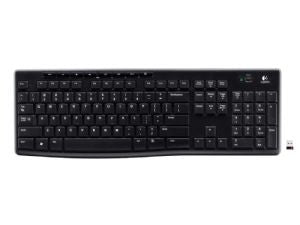 Logitech K270 2.4 GHz Wireless Full Size Keyboard 128-bit AES encryption 24-month battery life Spill resistant Durable UV-coated keys, 920-003057