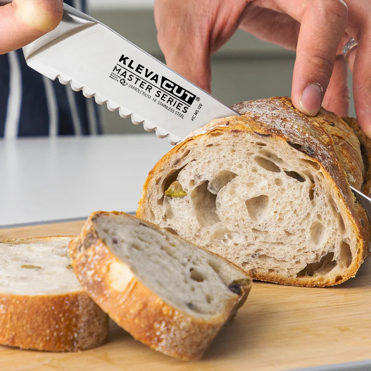 KlevaCut Master Series 20cm Double-Edge Serrated Bread Knife - KCMS125