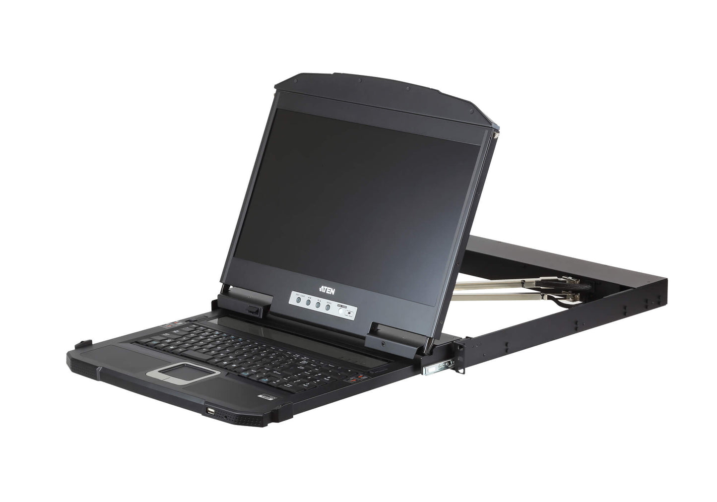 Aten Rackmount Dual Rail LCD Console VGA,HDMI,DVI & USB w/ 18.5' LCD Display, 1x Custom KVM Cable Included, 1920x1080@60hz Display, LED Illumination L, CL3800NW-ATA-AU