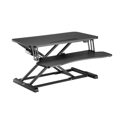 Brateck COST-EFFECTIVE ELECTRIC X-LIFT DESK CONVERTER 615x800x156~480mm up to 20kg, Black, Worksurface Size(LxW): 800x400mm, DWS15-01E