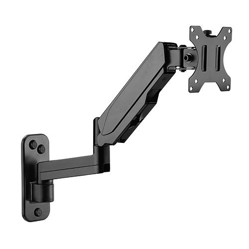 Brateck Single Screen Wall Mounted Articulating Gas Spring Monitor Arm 17'-32',Weight Capacity (per screen) 8kg;, LDA30-112
