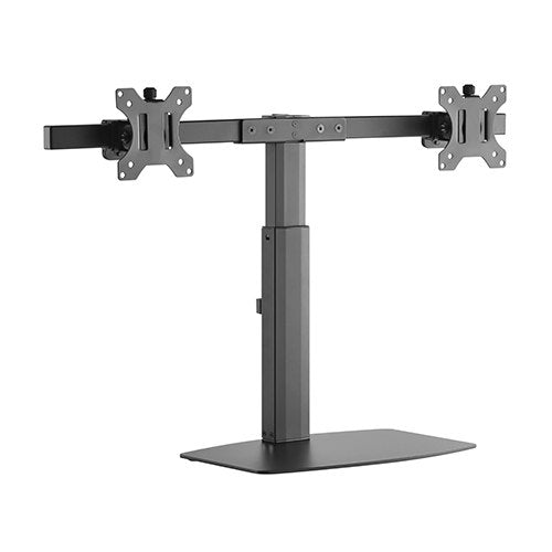 Brateck Dual Free Standing Screen Pneumatic Vertical Lift Monitor Stand Fit Most 17'-27' Monitors Up to 6kg per screen VESA 75x75/100x100, LDS-22T02
