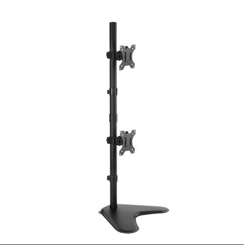 Brateck Dual Free Standing Screens Economical Double Joint Articulating Steel Monitor Stand Fit Most 13'-32'Monitors Up to 8kg VESA 100x100 (LS), LDT12-T02V