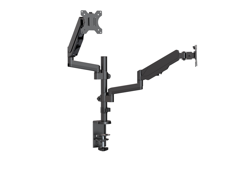 Brateck Dual Monitor Full Extension Gas Spring Dual Monitor Arm (independent Arms) Fit Most 17'-32' Monitors Up to 8kg per screen VESA 75x75/100x100, LDT16-C024