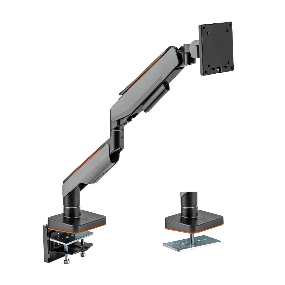 Brateck Single Heavy-Duty Gaming Monitor Arm Fit Most 17'-49' Monitor Up to 20KG, Fit Curved Monitor, VESA 75x75,100x100 (LS), LDT61-C012-BG