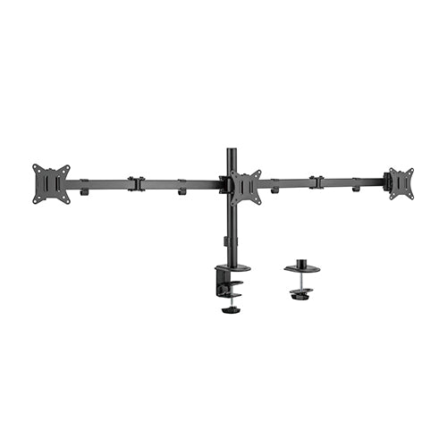 Brateck Triple-Monitor Steel Articulating Monitor Mount Fit Most 17'-27' Monitor Weight Capacity (per screen):7kg, VESA: 75x75,100x100(Black), LDT66-C034