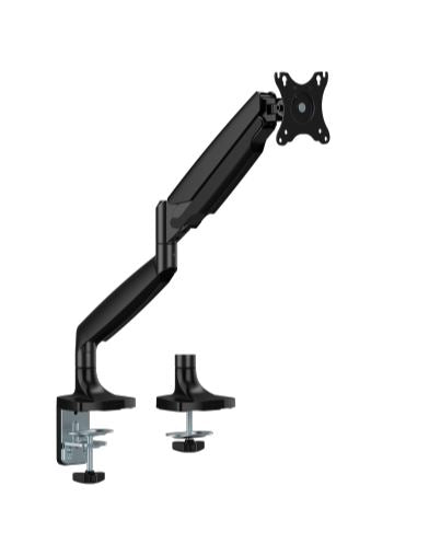 Brateck LDT82-C012 Single Screen Heavy-Duty Gas Spring Monitory Arm For most 17'~45' Monitors, Matte Black, LDT82-C012-BK