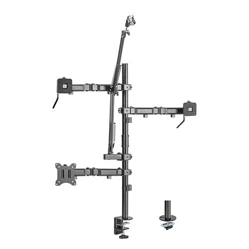 Brateck Single-Monitor All-in-One Studio Setup Desktop Mount Fix 17'-32' Up to 9kg, Fit Curved Monitor, 897x120x1000mm (LS), MDS10-1