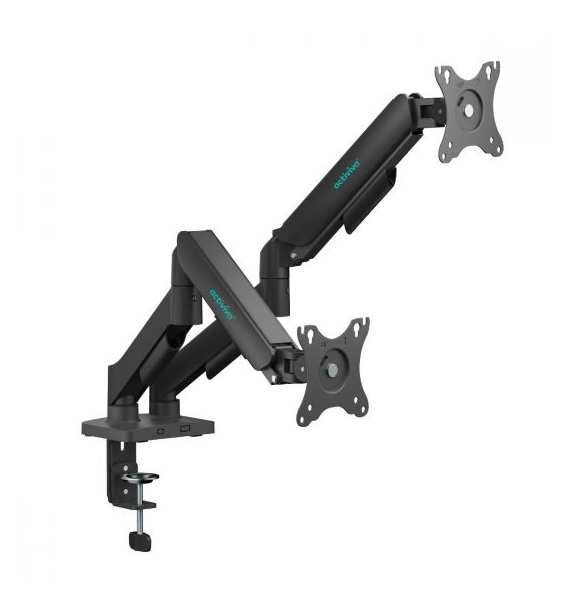 mbeat activiva Ergolife Dual-Screen Gas Spring Monitor Arm allows you to smoothly adjust the height,angle, and tilt of both screens with minimal, ACA-MMA-DGC22K